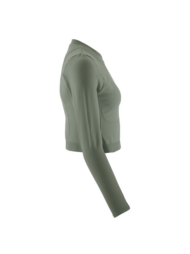 Craft ADV Tone Seamless Cropped Ls Top W - Leaf [647000] / XS