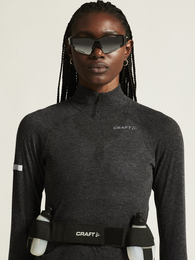 Craft Wool LS Tee W - Black Melange [999200] / XS