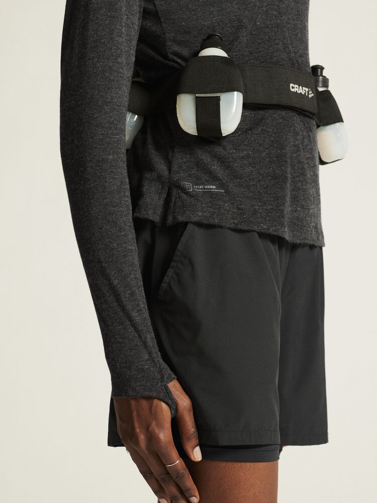 Craft Wool LS Tee W - Black Melange [999200] / XS