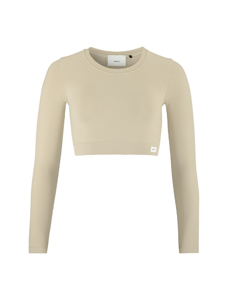 Collective Rib Cropped Ls Top W från Craft i Hay