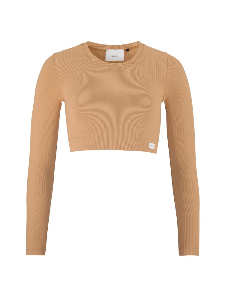 Craft Collective Rib Cropped Ls Top W - Syrup (retail) [246000] / L/XL