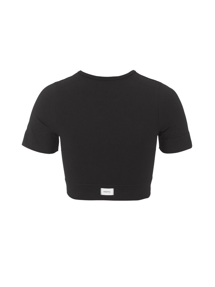 Craft Collective Seamless Cropped SS Top W - Black AW25 [999000] / L/XL