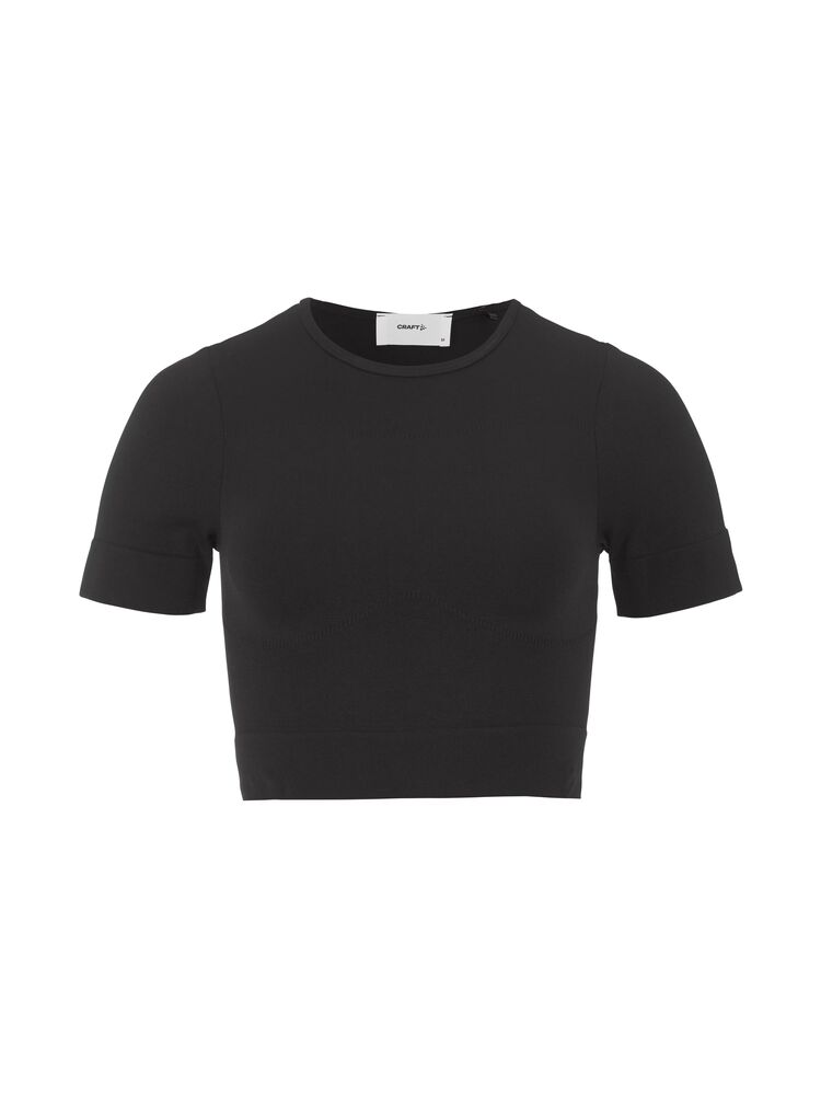 Craft Collective Seamless Cropped SS Top W - Black AW25 [999000] / L/XL