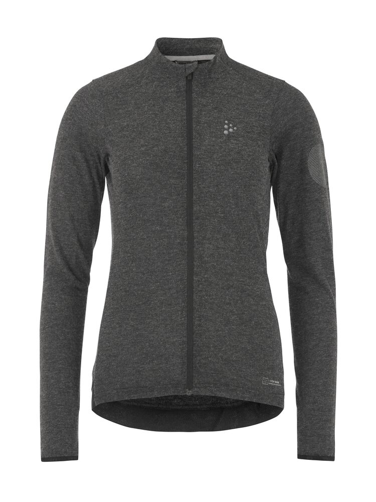 Craft Core Bike Essence Wool LS Jersey W - Black Melange [999200] / XS