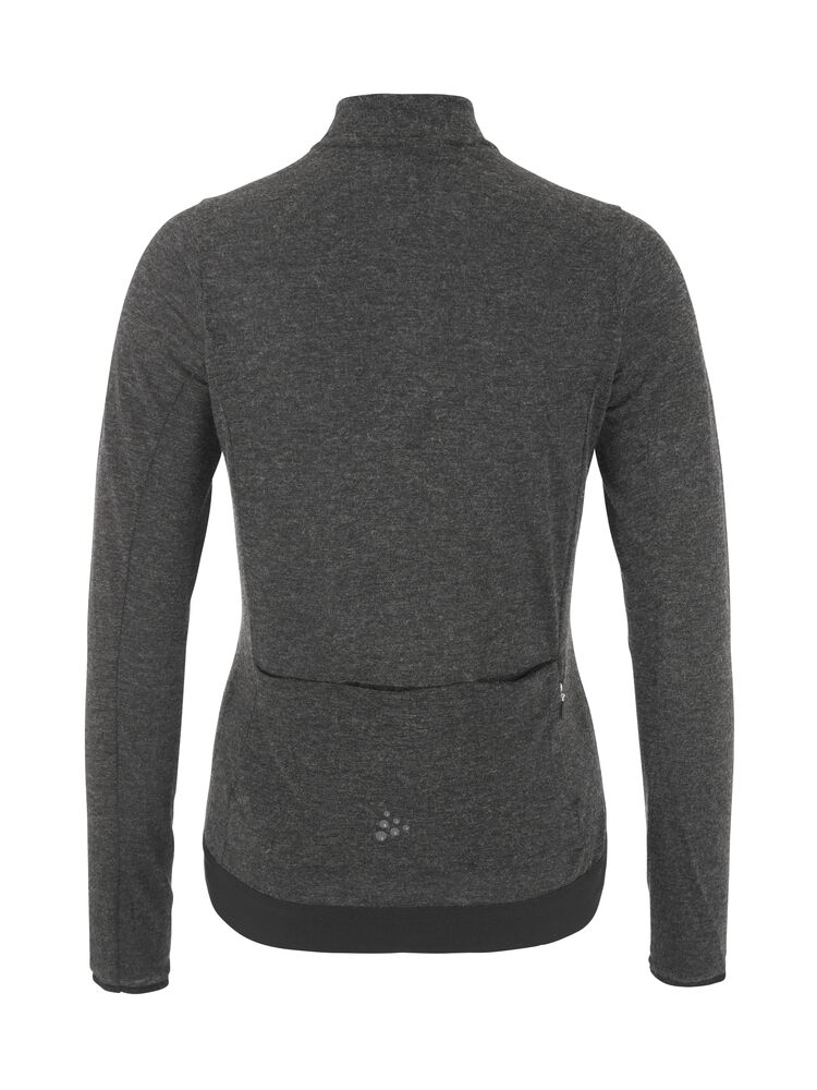 Craft Core Bike Essence Wool LS Jersey W - Black Melange [999200] / XS
