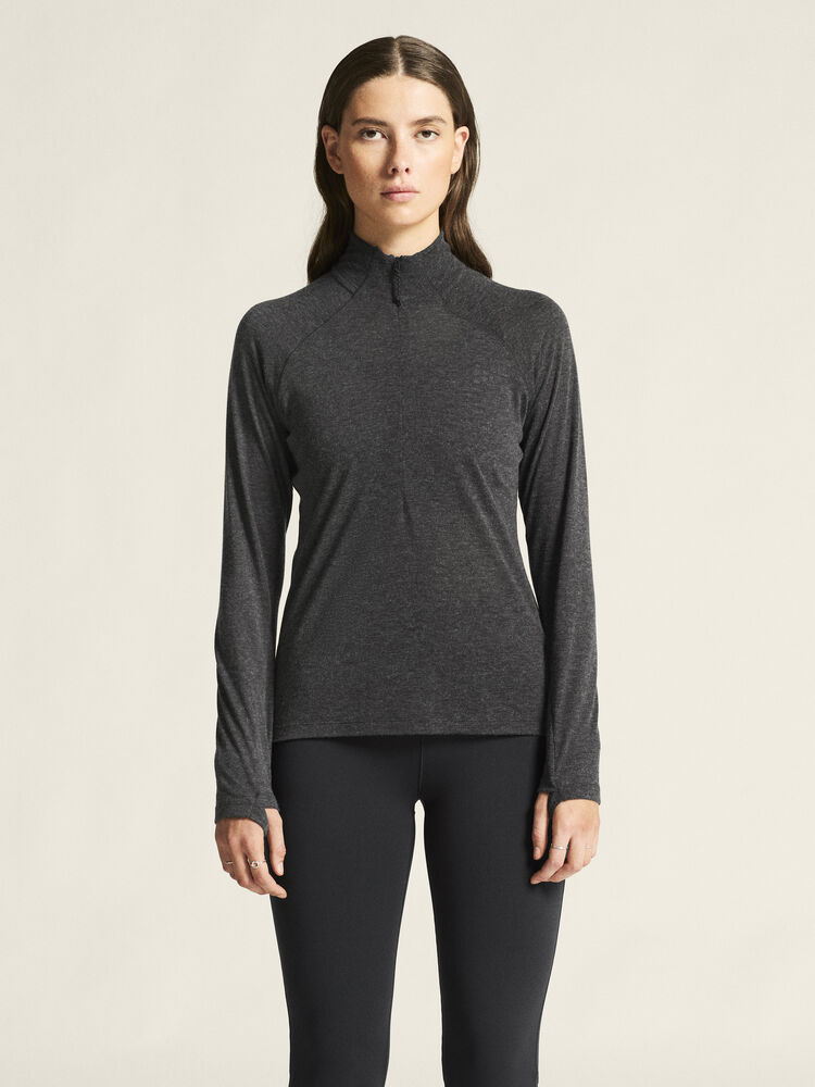 Craft Wool LS Tee W - Black Melange [999200] / XS