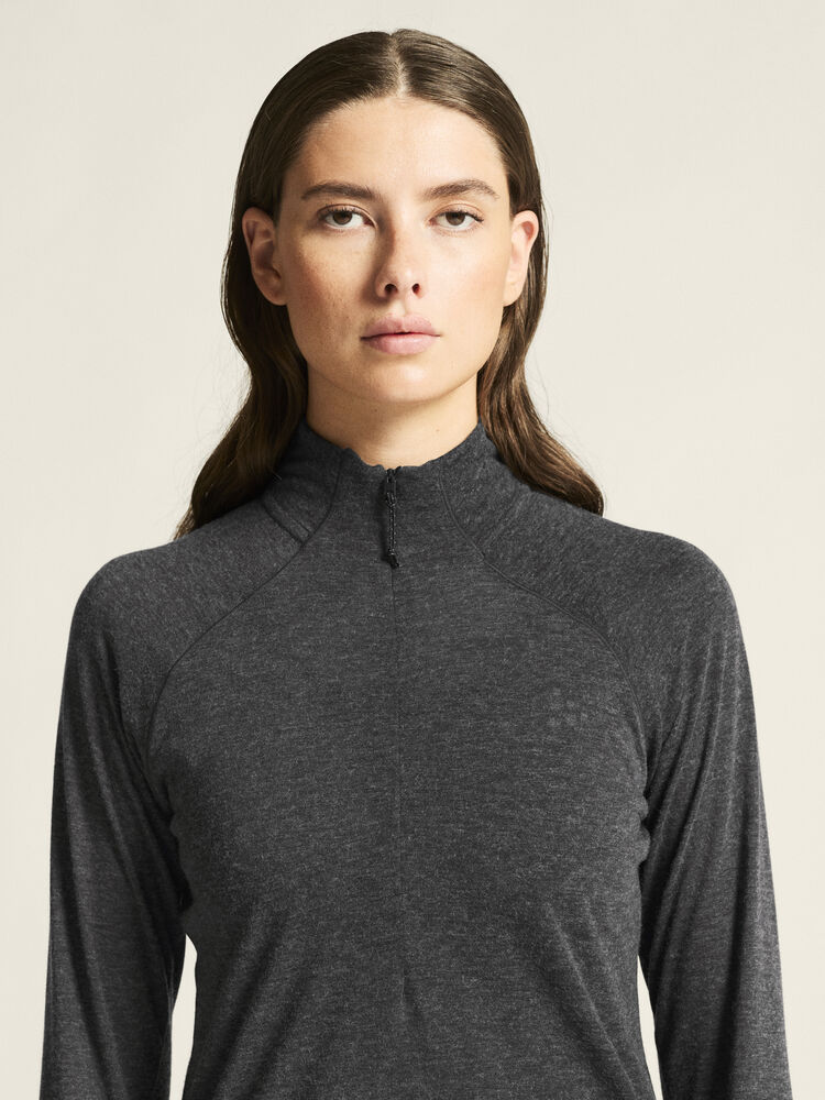 Craft Wool LS Tee W - Black Melange [999200] / XS
