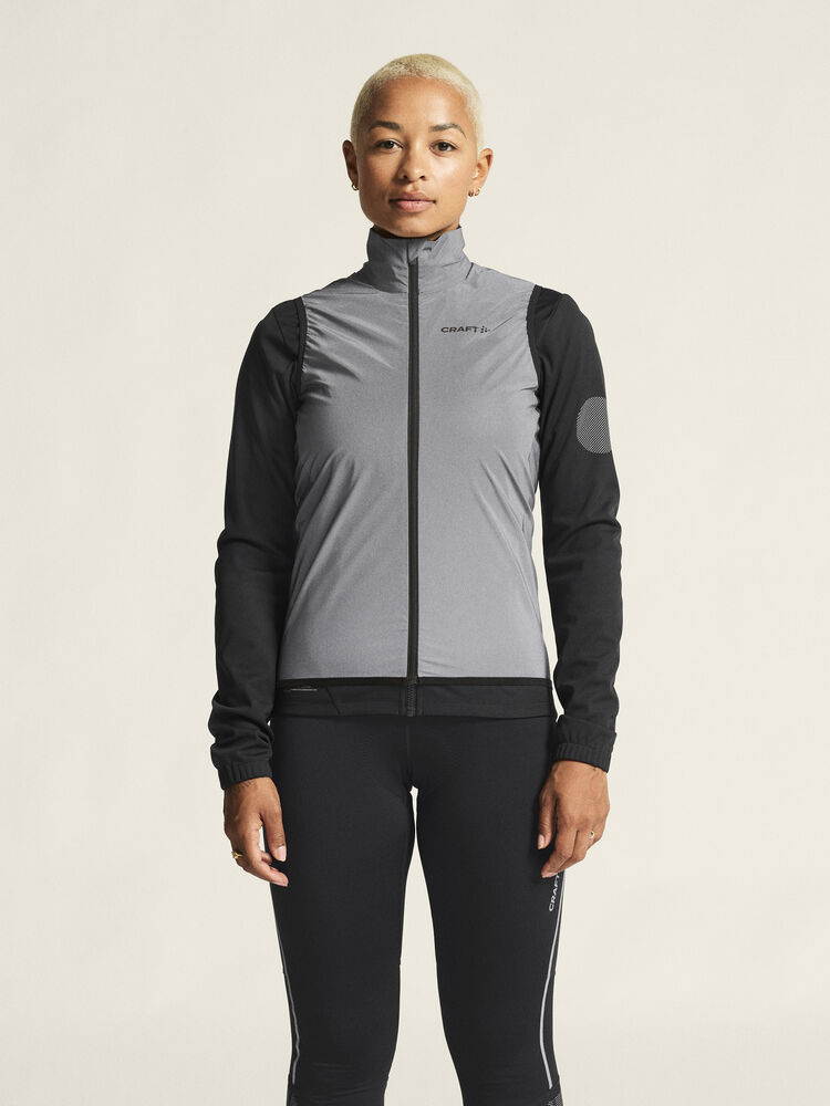 Craft Adv Essence Lumen Wind Vest W - Silver reflective/Black [926999] / XS