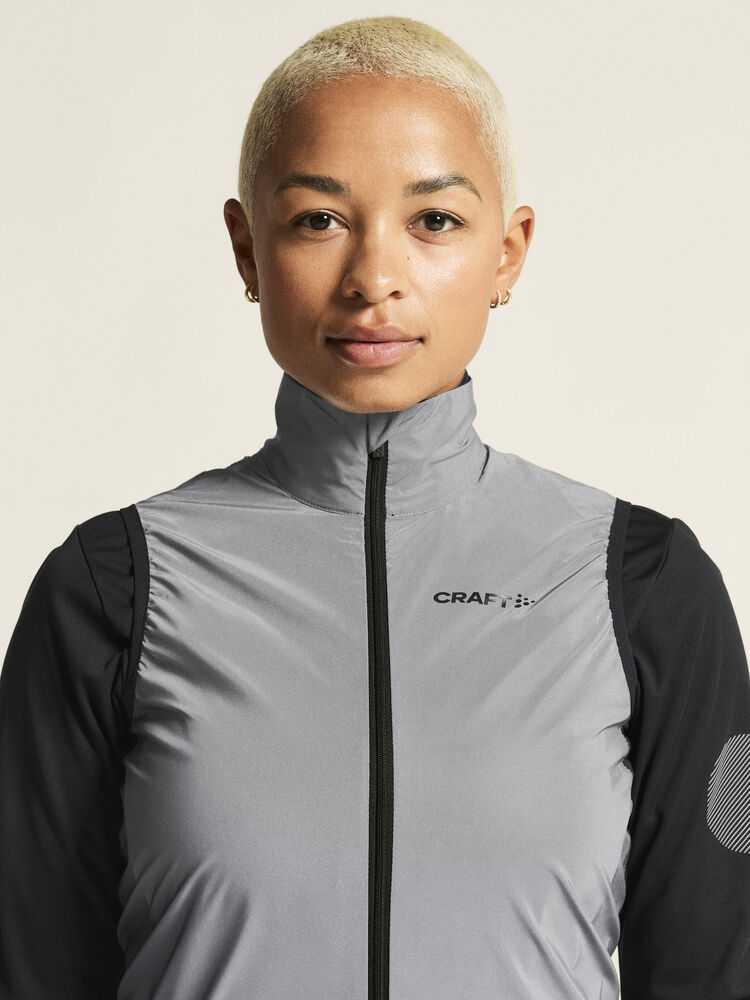 Craft Adv Essence Lumen Wind Vest W - Silver reflective/Black [926999] / XS