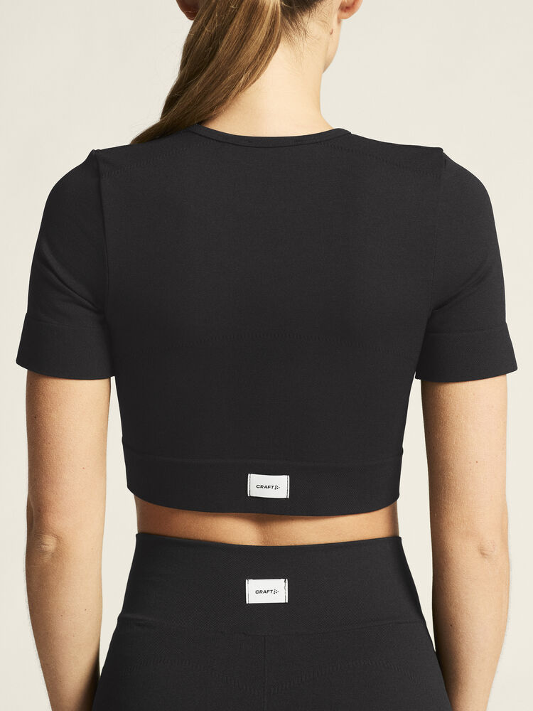 Craft Collective Seamless Cropped SS Top W - Black AW25 [999000] / L/XL