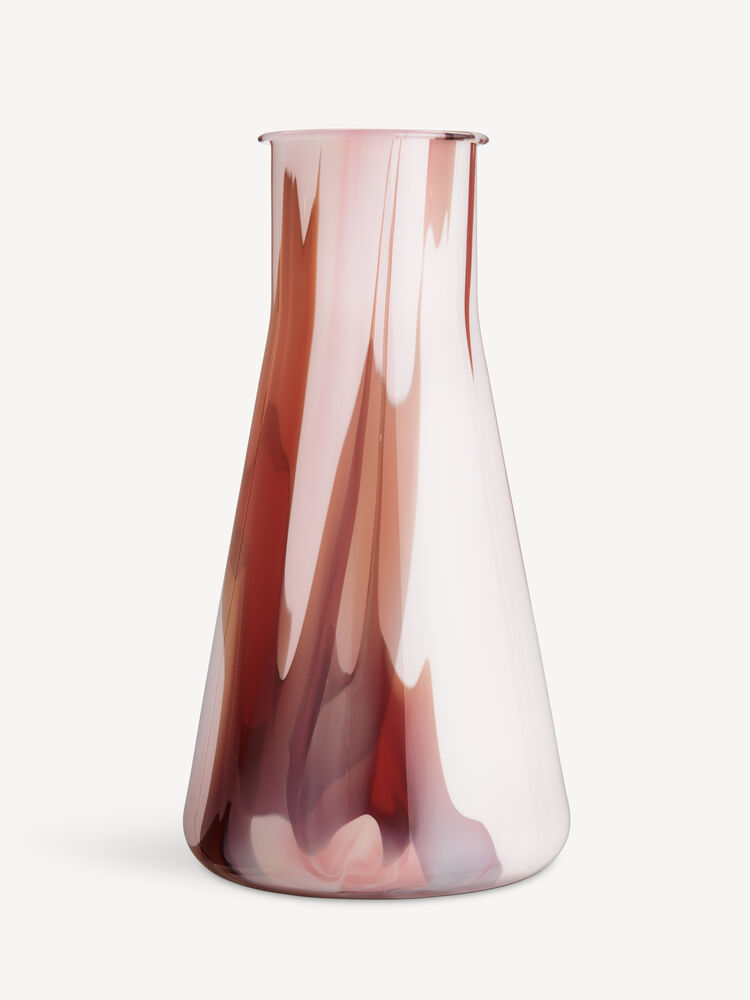 Lab Erlenmeyer Vase Red/White/Pink 305Mm