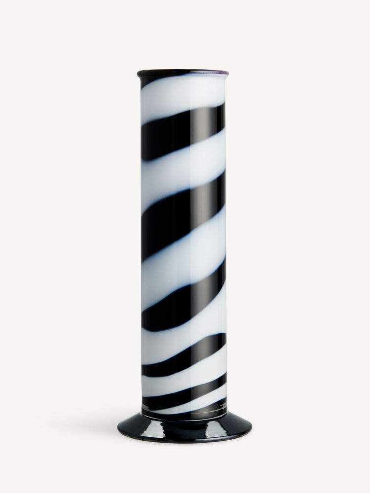 Lab Cylinder Vase Black/White 300Mm