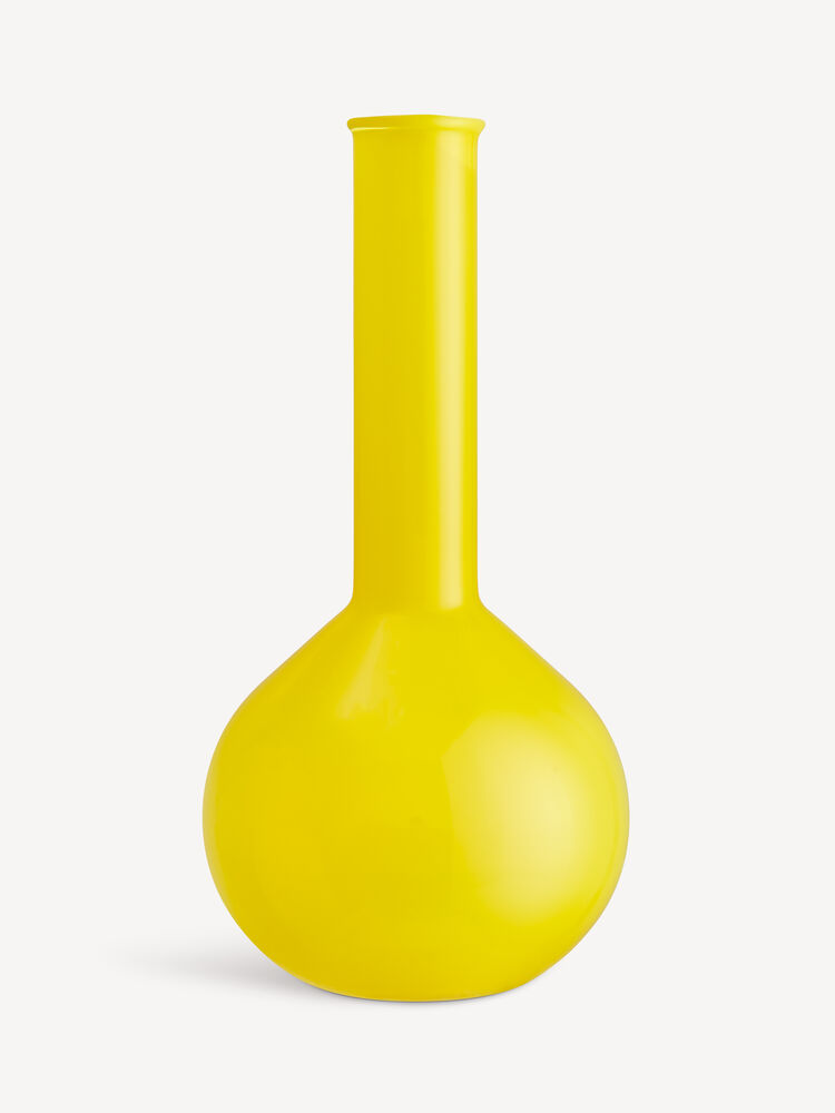 Lab Round Flask Vase Yellow 315Mm