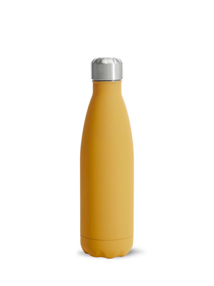 Steel bottle rubber finish yellow 50cl