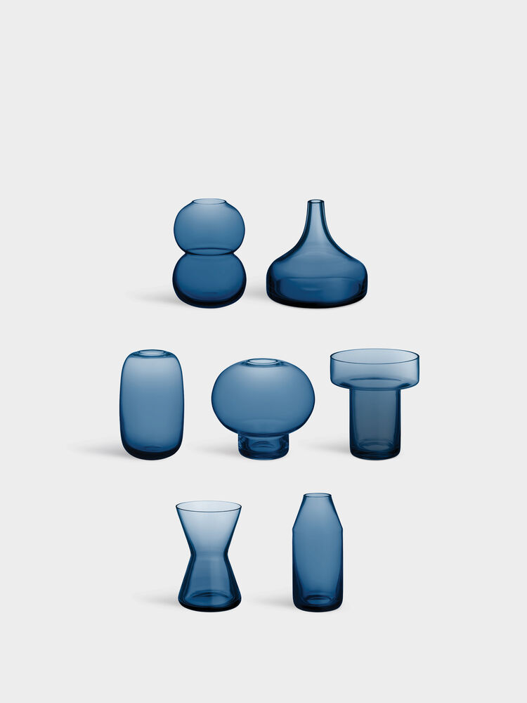 Midsummer Mini Vases Midnight Blue 7-Pack Ltd 400