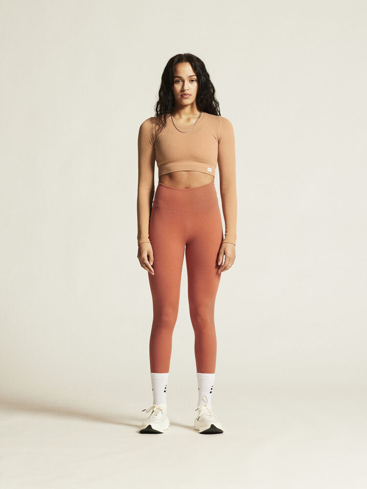 Craft Collective Rib Cropped Ls Top W - Syrup (retail) [246000] / L/XL