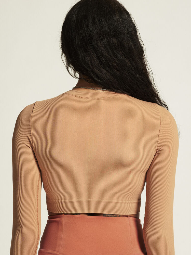 Craft Collective Rib Cropped Ls Top W - Syrup (retail) [246000] / L/XL