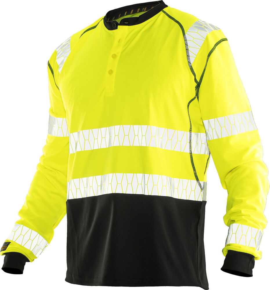 5598 T-shirt Långärmad UV-Pro Varsel från Jobman i Gul/Svart