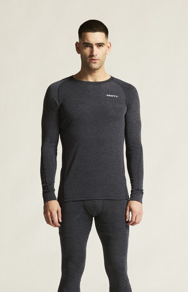 Craft CORE Wool Merino LS Tee M - BLACK MELANGE [998000] / XS