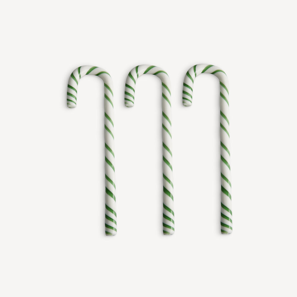 Polkagris, hvit/grønn, 170 mm, 3-pk