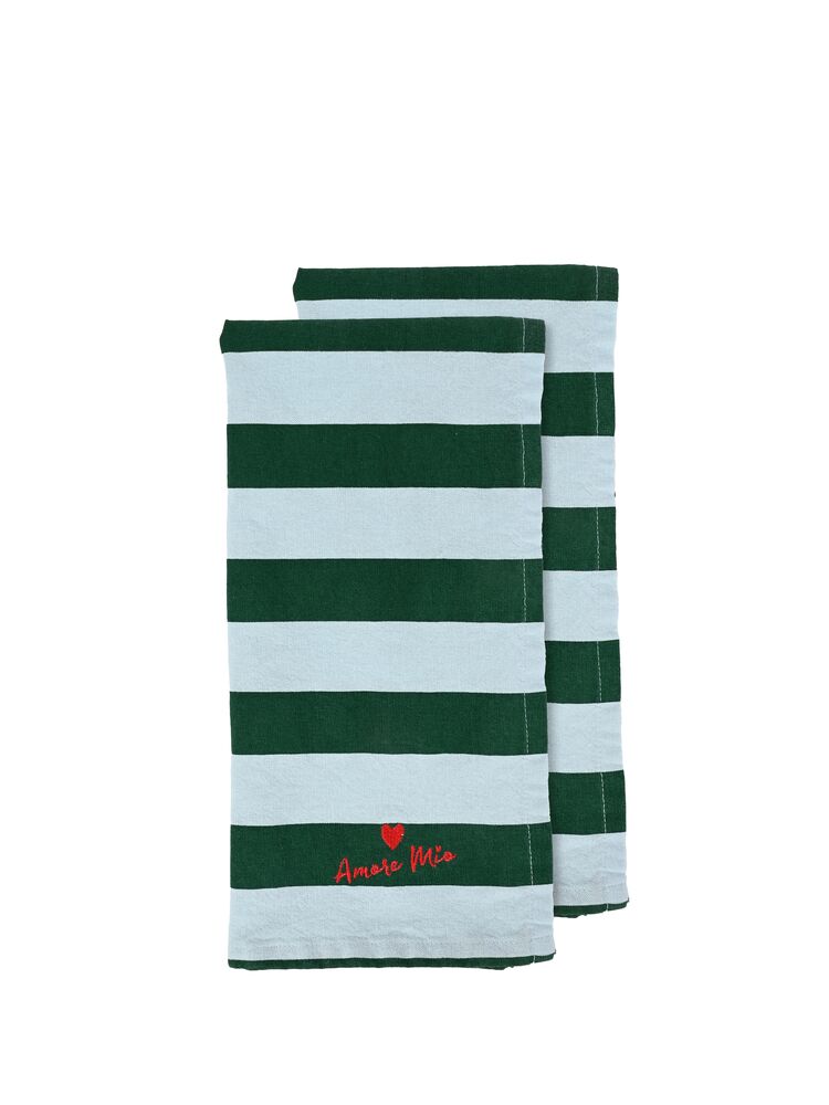 Kitchen towel Love 2pcs/set Green/light blue