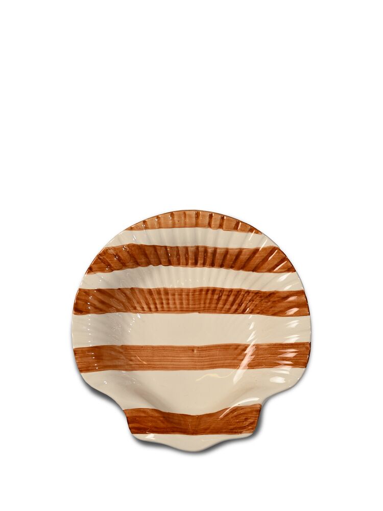 Plate Armona stripe Light brown/white