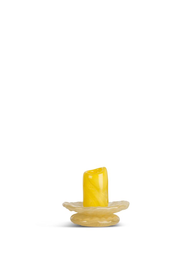 Candlestick Lara XS Yellow/light beige