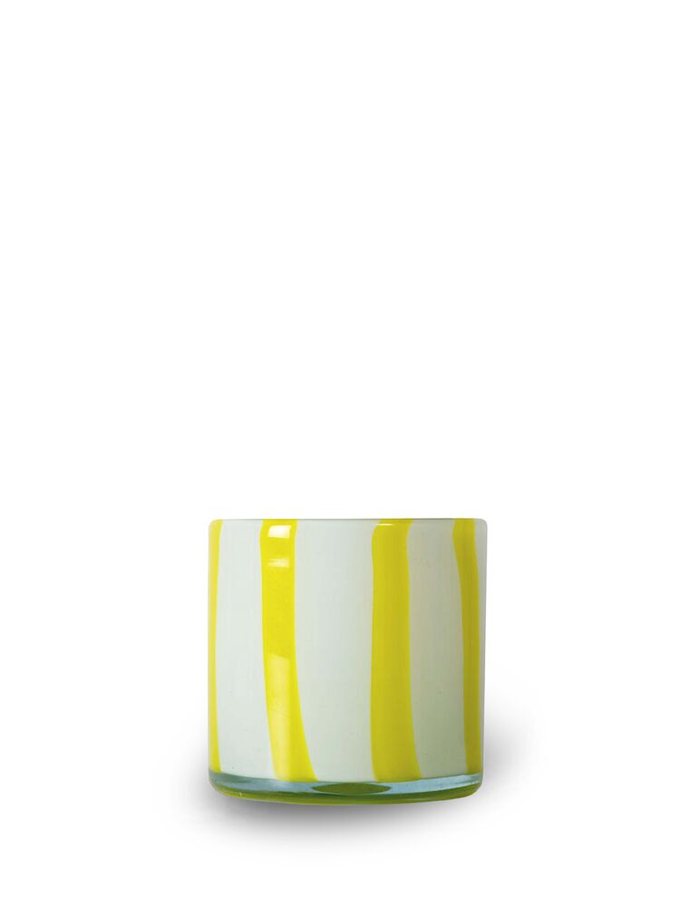 Candle holder Calore Curve XS Yellow/white