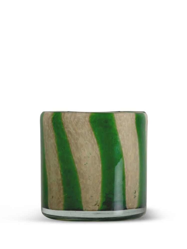 Vase/Candle holder Calore Curve M Green/beige