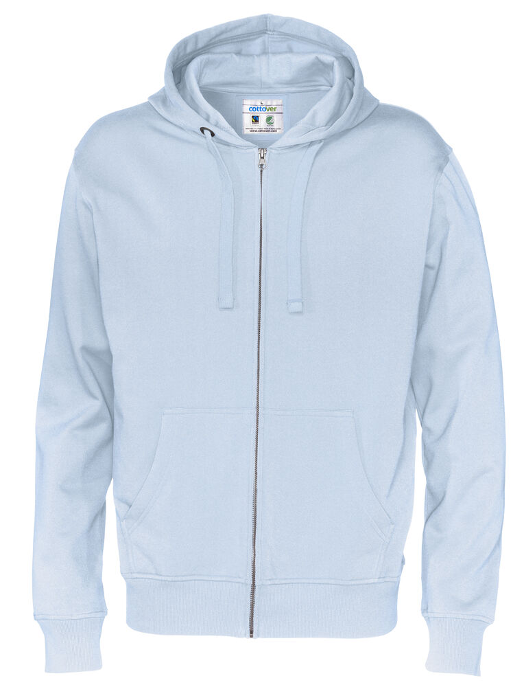 Full Zip Hood Man från Cottover i Sky blue