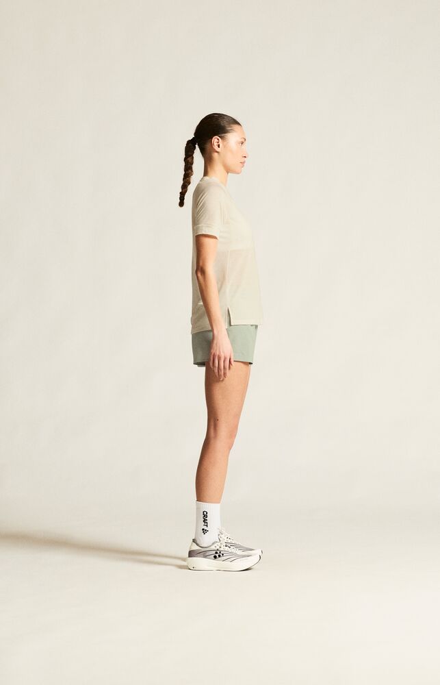 Craft Wool SS Tee W - Tofu Melange [105M] / XS
