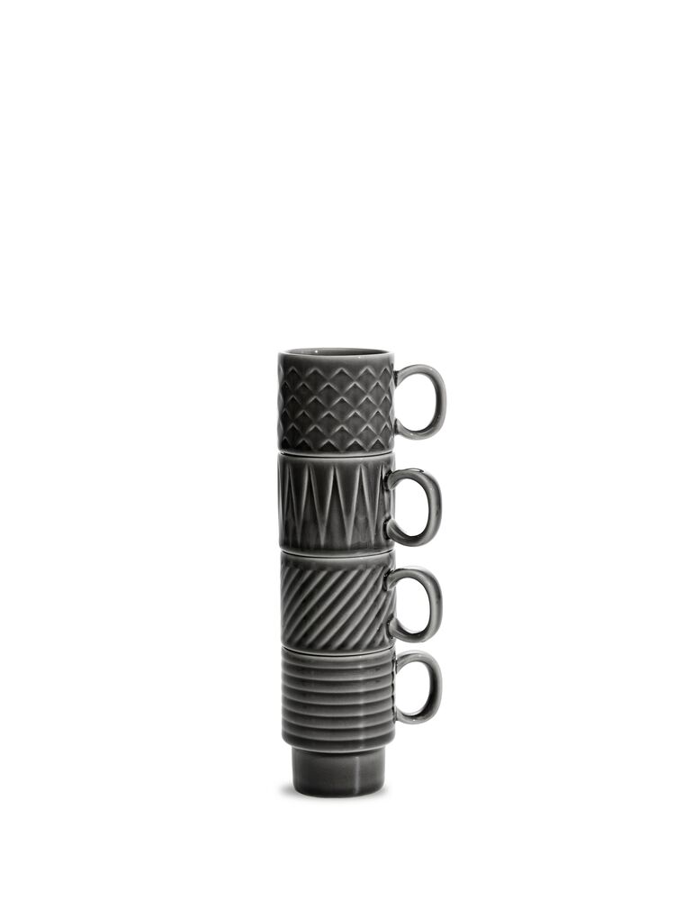 Coffee & More espressomugg, 4-pack från Sagaform i Grå