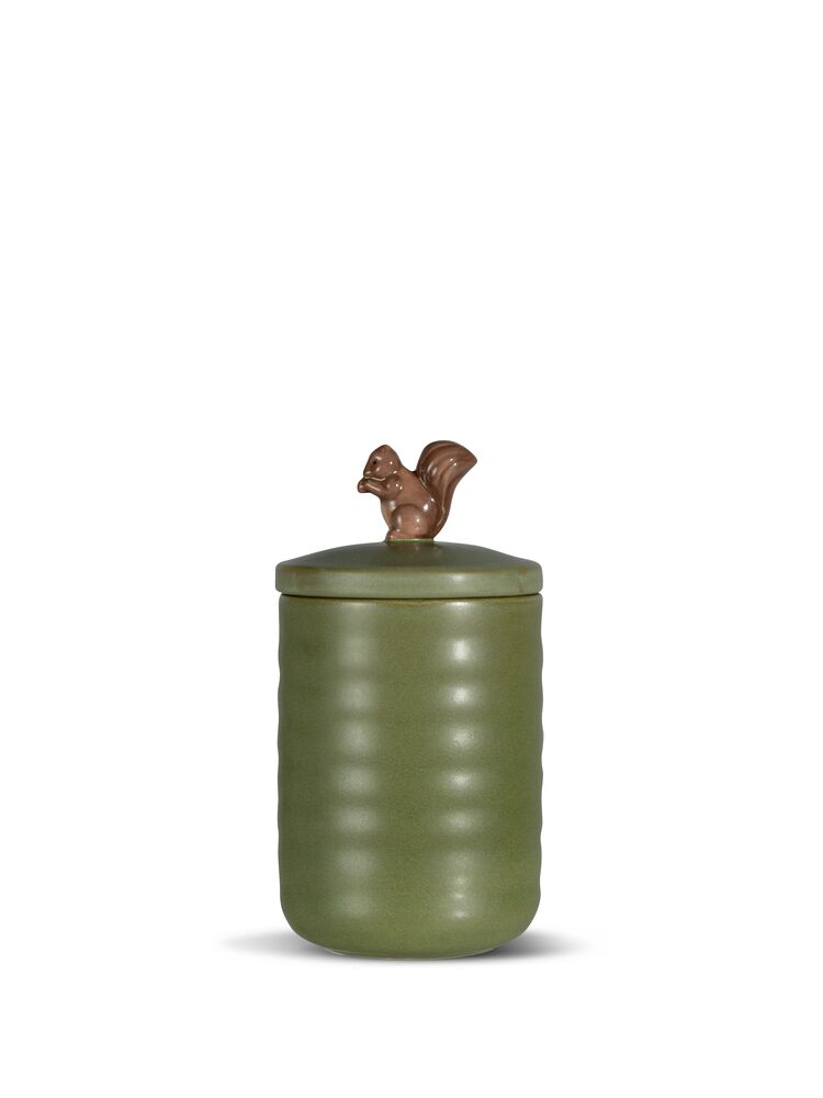 Ellen jar with lid squirrel (6) Green