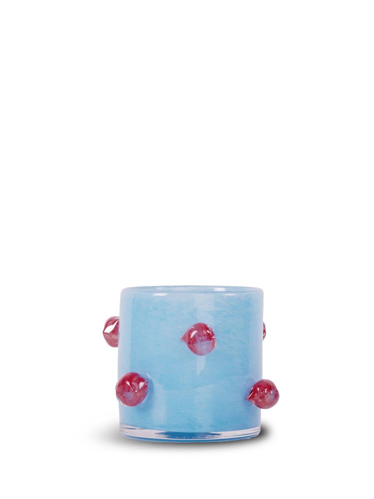 Candle holder Arlo XS Light blue/bordeaux