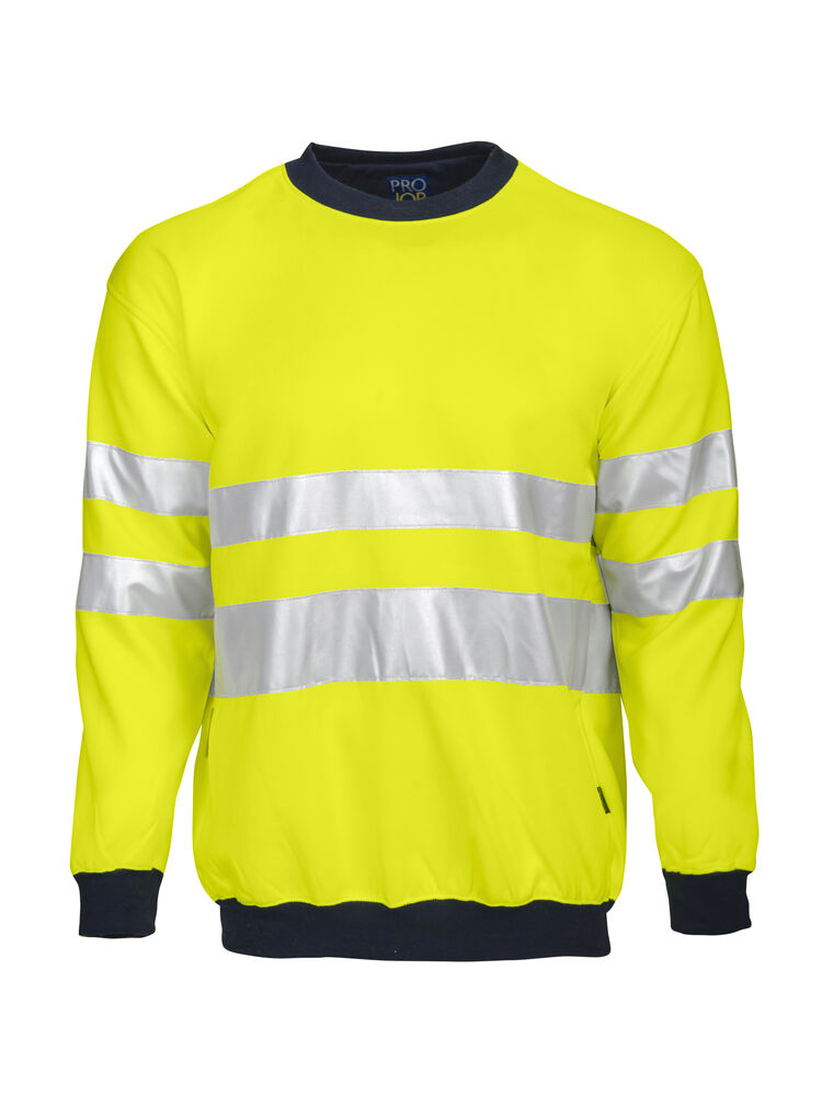 Projob 6101 SWEATSHIRT EN ISO 20471 KLASSE 3 - Yellow/Navy [10] / XS