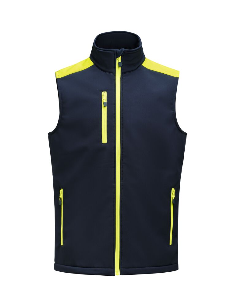 Prime Softshell Vest från Printer PRIME i Marinblå/Neon yellow