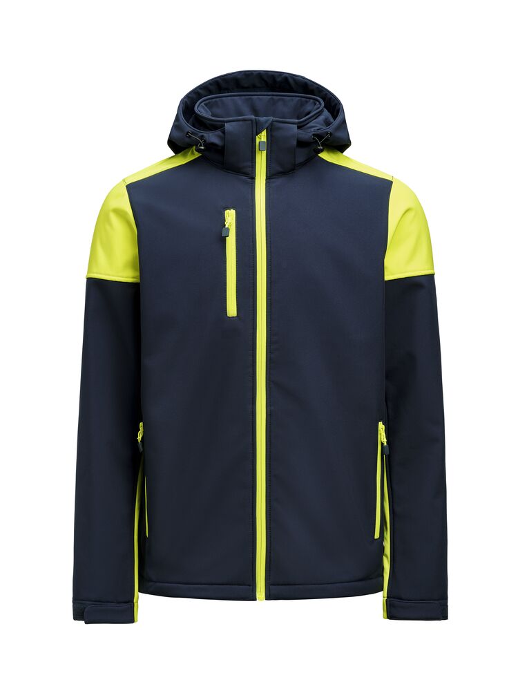 Prime Softshell från Printer PRIME i Marinblå/Neon yellow