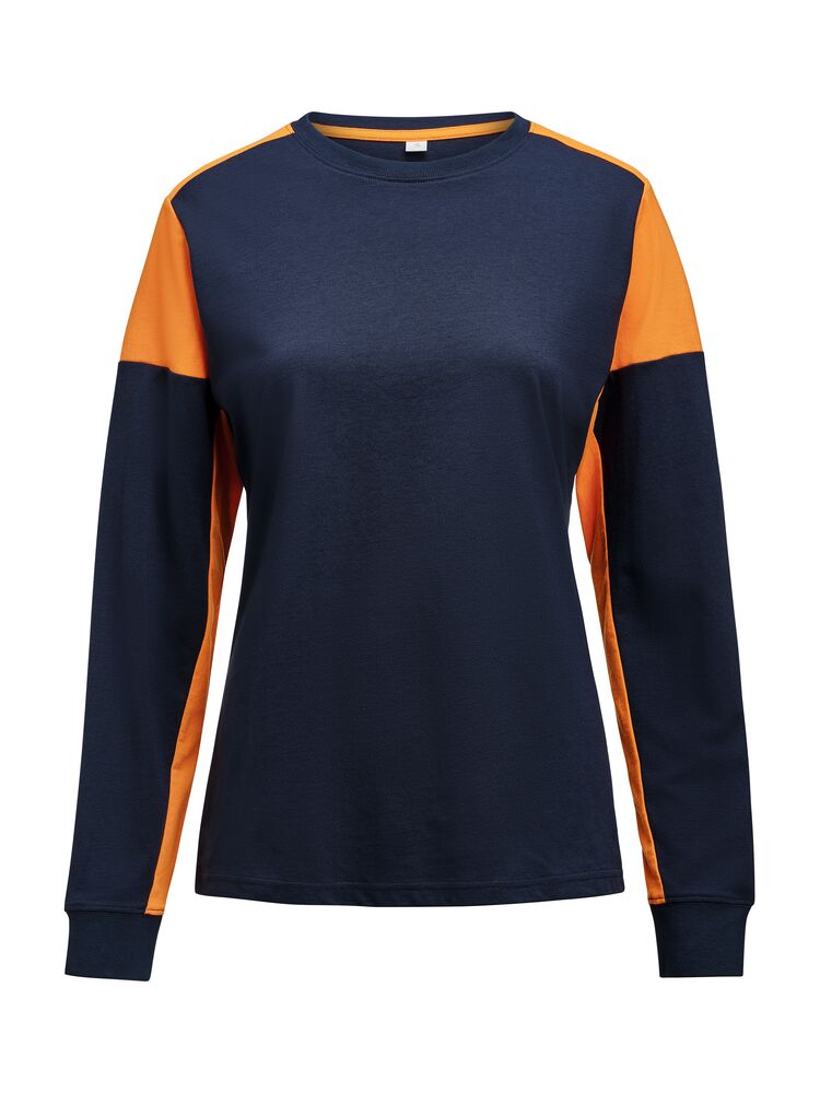 Prime T-shirt LS Lady från Printer PRIME i Marinblå/Neon orange