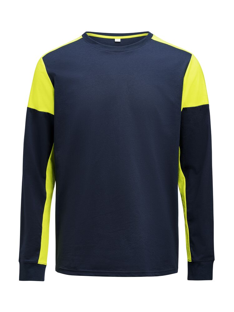 Prime T-shirt LS från Printer PRIME i Marinblå/Neon yellow