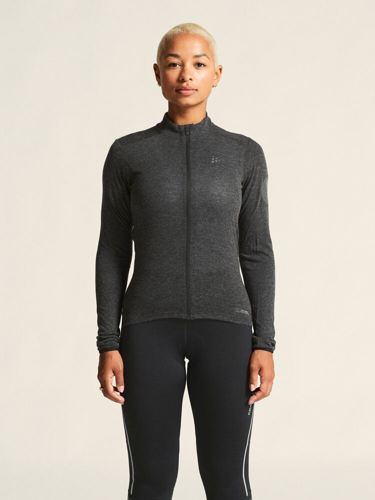 Craft Core Bike Essence Wool LS Jersey W - Black Melange [999200] / XS