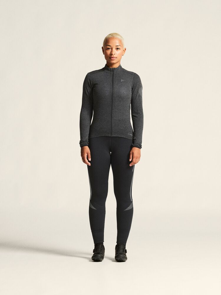 Craft Core Bike Essence Wool LS Jersey W - Black Melange [999200] / XS