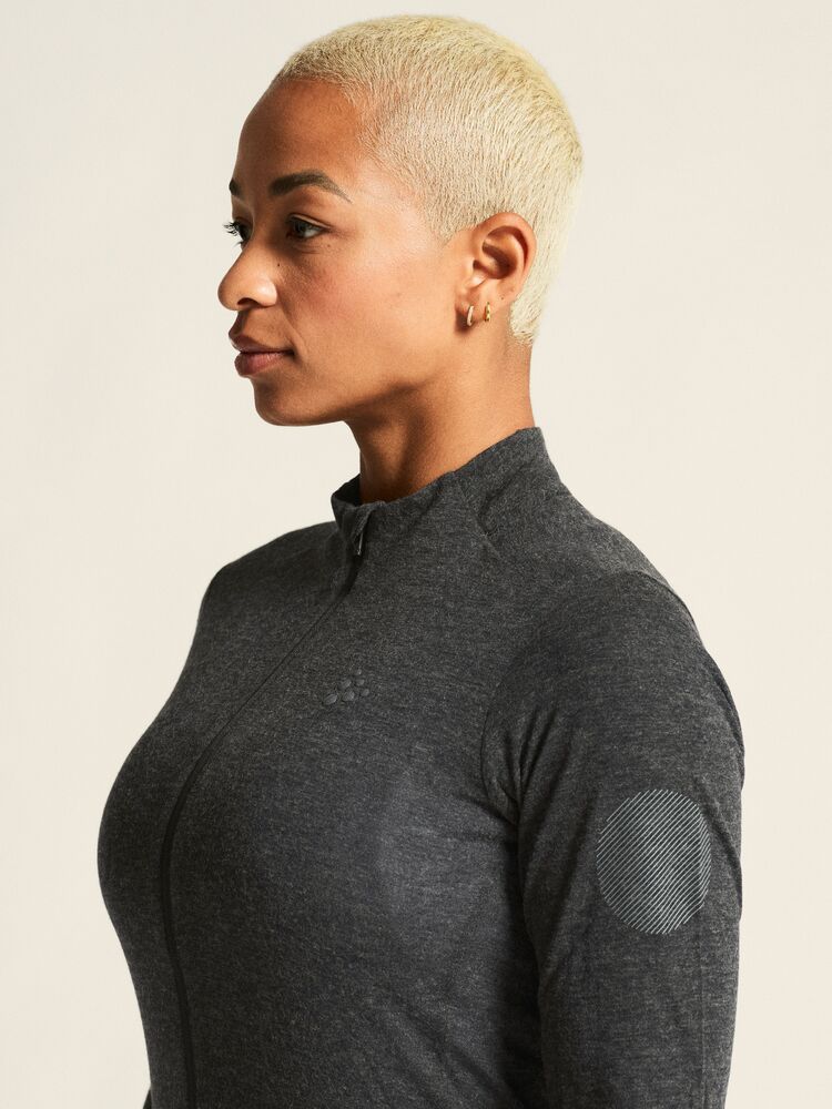 Craft Core Bike Essence Wool LS Jersey W - Black Melange [999200] / XS