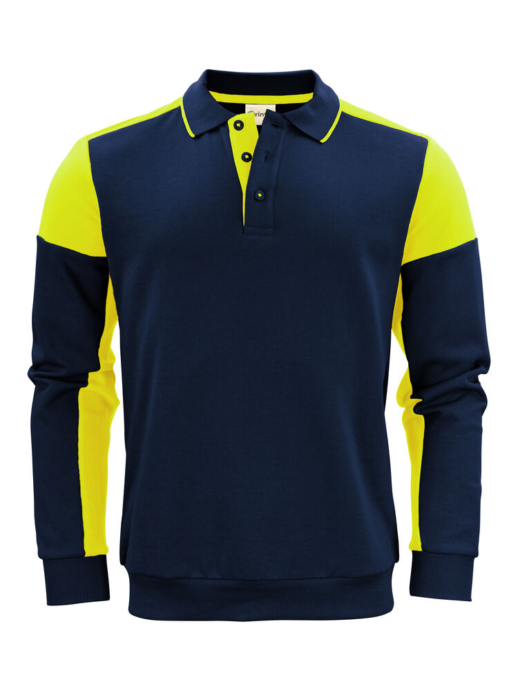 Prime Polosweater från Printer PRIME i Marinblå/Neon yellow