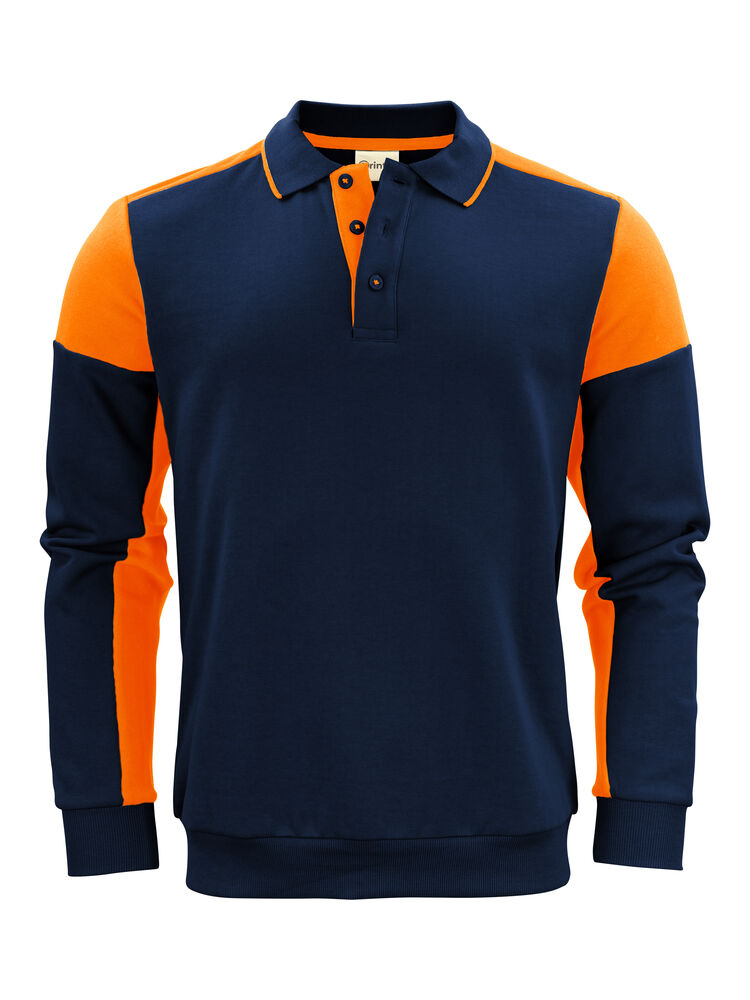 Prime Polosweater från Printer PRIME i Marinblå/Neon orange