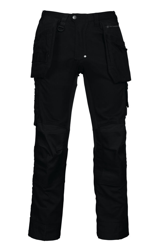 Projob 5524 BUKSER MED KEVLAR FORSTÆRKEDE KNÆ OG STRETCH PANELER - Black/Yellow [99] / C44