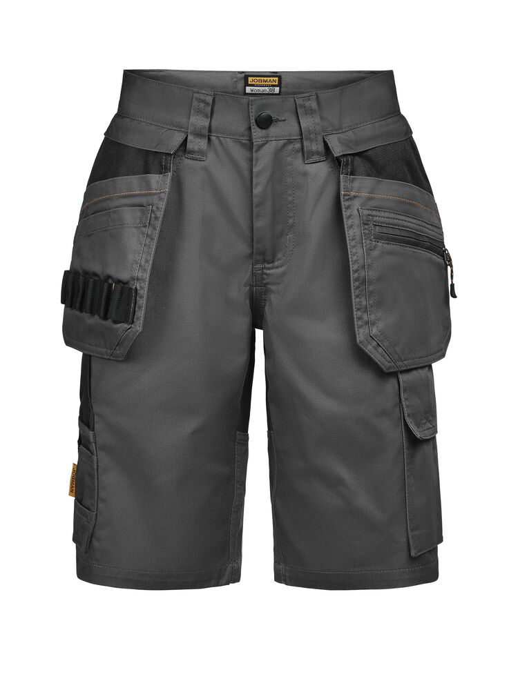 2337 Hantverksshorts semistretch Dam från Jobman i Grå/Svart
