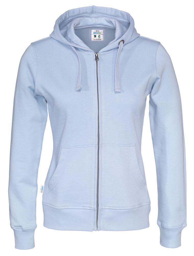 Full Zip Hood Lady från Cottover i Sky blue