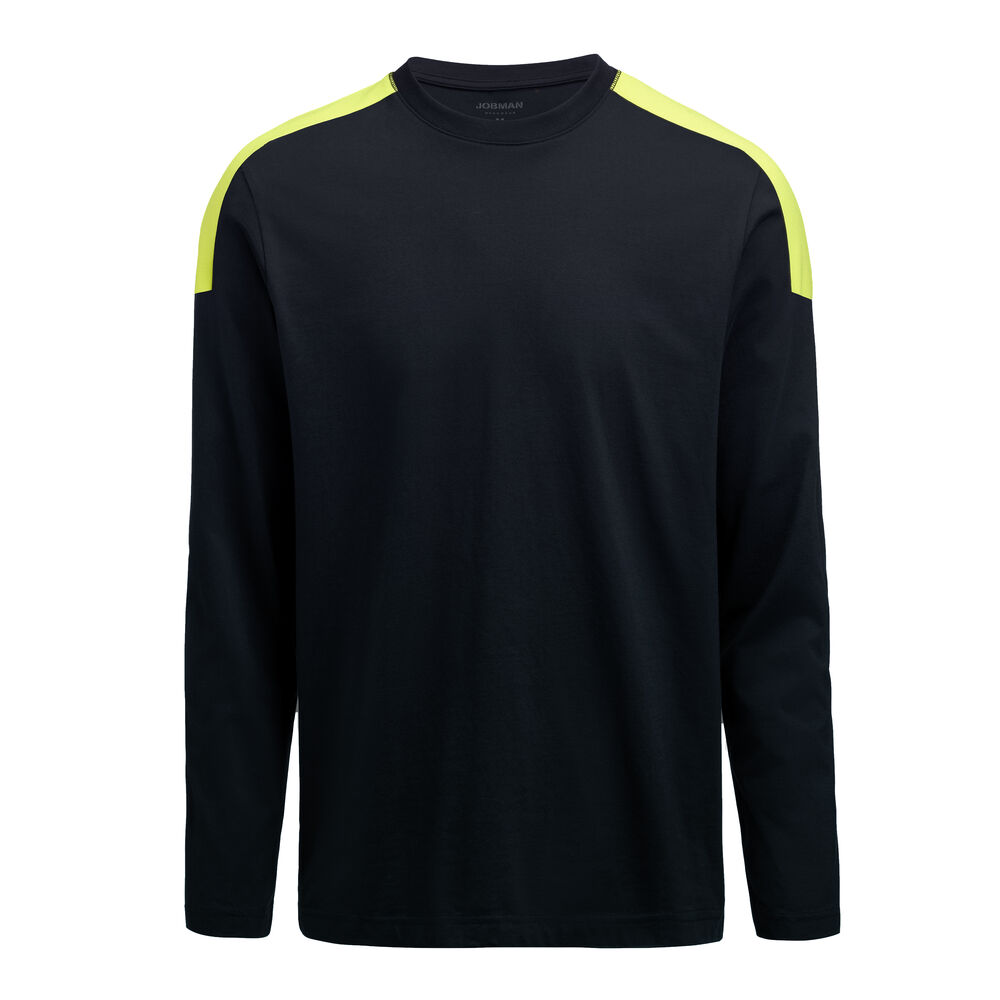 5130 T-shirt LS från Jobman i Svart/Gul