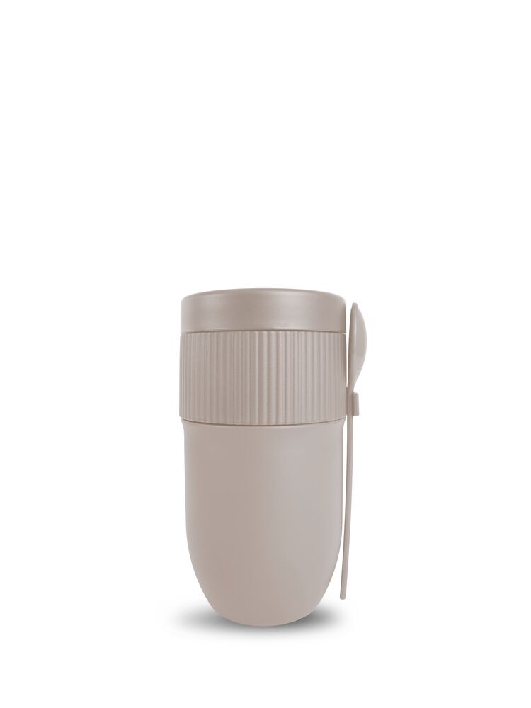 Ted termos yoghurtmugg med sked från Sagaform i Beige pantone warm gray 3c