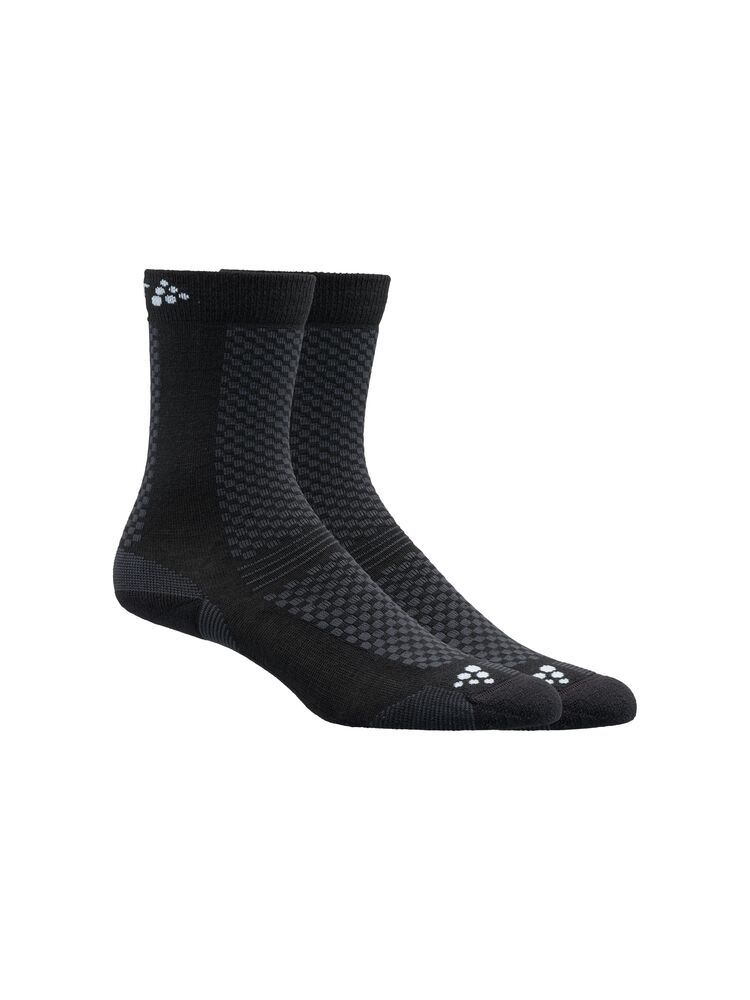 Wool Warm Mid 2-pack Sock från Craft i Black-white